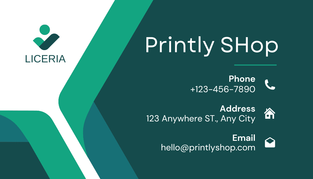 Carte de Visite – Design Épuré Blanc & Vert Taille 9×5