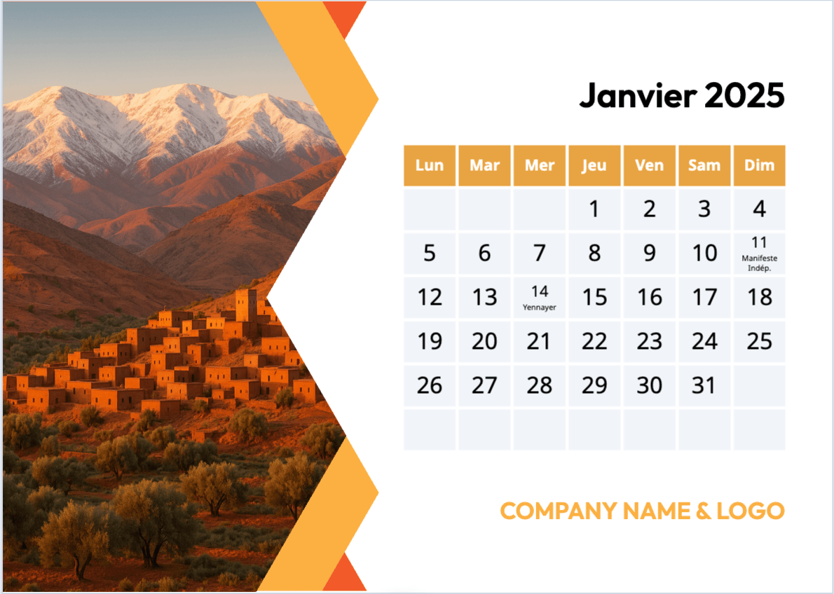 Calendrier Bureau – Design sobre et professionnel 2 Calendrier Bureau – Design sobre et professionnel – Image 2